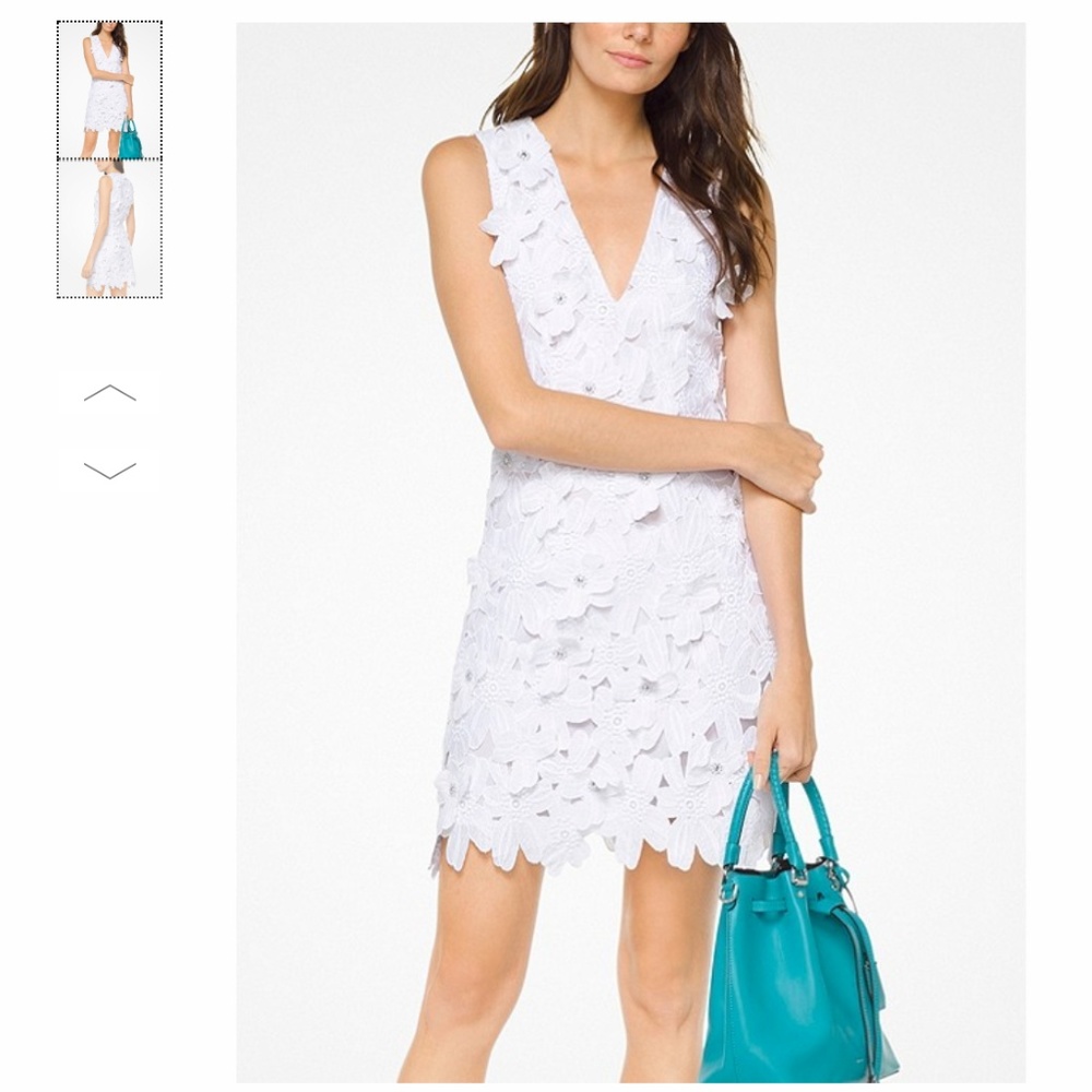 Michael Kors Floral Appliqué Lace Dress